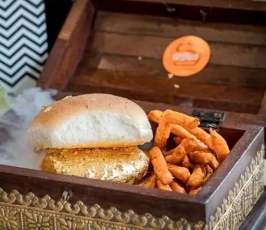 Вегетарианский сэндвич из золота 22 карата